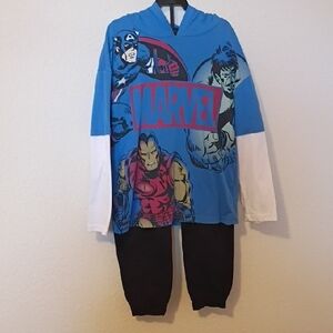 Marvel Blue and White Captain America Iron Man Hulk Hoodie Costume